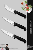 Lazbisa İncisive Serisi Mutfak Bıçak Seti Et Ekmek Sebze Bıçağı 3 Lü Set Günlük Kullanım ( Mft-080 ) - 1