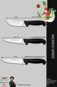 Lazbisa İncisive Serisi Mutfak Bıçak Seti Et Ekmek Sebze Bıçağı 3 Lü Set Günlük Kullanım ( Mft-080 ) - 2