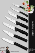 Lazbisa İncisive Serisi Mutfak Bıçak Seti Et Ekmek Sebze Şef Bıçağı 7 Li Set Günlük Kullanım ( Mft-105 ) - 1