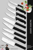 Lazbisa İncisive Serisi Mutfak Bıçak Seti Et Ekmek Sebze Şef Bıçağı 9 Lu Set Günlük Kullanım ( Mft-748 ) thumbnail 1