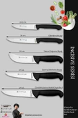 Lazbisa İncisive Serisi Mutfak Bıçak Seti Et Ekmek Sebze Şef Bıçağı 8 Li Set Günlük Kullanım ( Mft-102 ) - 2