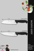 Lazbisa İncisive Serisi Mutfak Bıçak Seti Et Ekmek Sebze Şef Bıçağı 2 Li Set Günlük Kullanım ( Mft-567 ) thumbnail 2