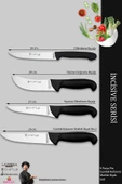 Lazbisa İncisive Serisi Mutfak Bıçak Seti Et Ekmek Sebze Şef Bıçağı 9 Lu Set Günlük Kullanım ( Mft-748 ) thumbnail 2