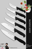 Lazbisa İncisive Serisi Mutfak Bıçak Seti Et Ekmek Sebze Şef Bıçağı 6 Lı Set Günlük Kullanım ( Mft-258 ) thumbnail 1