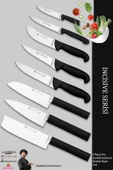 Lazbisa İncisive Serisi Mutfak Bıçak Seti Et Ekmek Sebze Şef Bıçağı 8 Li Set Günlük Kullanım ( Mft-102 ) - 1