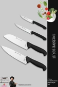 Lazbisa İncisive Serisi Mutfak Şef Bıçak Seti Et Ekmek Sebze Şef Bıçağı 4 Lü Set Günlük Kullanım ( Mft-963 ) thumbnail 1