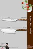 Lazbisa Hand Craft Mutfak Bıçak Seti Et Ekmek Sebze Şef Bıçağı 2 Li Set Günlük Kullanım ( Mft-2458 ) thumbnail 2