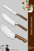 Lazbisa Hand Craft Mutfak Bıçak Seti Et Ekmek Sebze Salata Şef Bıçağı 3 Lü Set Günlük Kullanım ( Mft-090 ) - 1