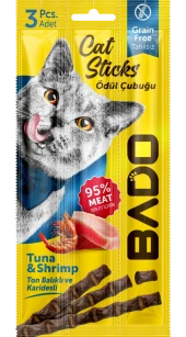 Bado Kedi Ödül Çubuğu Ton Balıklı ve Karidesli 3x5gr - 1