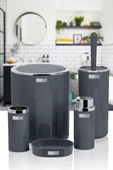Yuvarlak 5 li Banyo Seti Krom - Antrasit Royaleks-OKY-616-4 - 1