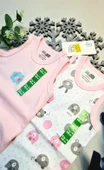 Kız Bebek Pembe  Hello Baby Yazlık Kolsuz Çıtçtıtlı Body Tulum 2 Adet - 3