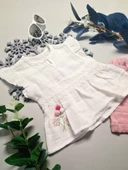 Kız Bebek Yazlık Müslin Kumaş Alt Üst Takım Yazlık Hediyelik - 2