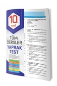 Tüm Dersler Yaprak Test 10 - 1