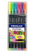 Pensan Fineliner Kalem 6Lı Neon Plastik Kutu - 1