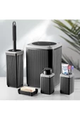 Dekoratif 5 Parça Banyo Seti Siyah - 1