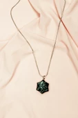 Obsidyen Doğal Taşı Zincirli El Yapımı Kolye Uç: 2 cm Zincir: 20 cm Kutulu - 7