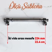 Talas Füme Çizgili Metal Kulp Kulpu 224 mm Mobilya Çekmece Mutfak Dolabı Dolap Kulpları Kulbu - 2