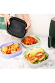 Katlanabilir Silikon Yanmaz - Yıkanabilir Kare Airfryer Kalıbı 21 Cm - 1
