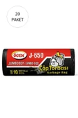 J-650 Jumbo Boy Çöp Torbası 80 x 110 cm 10 Lu Rulo x 20 Paket = 200 Adet (Siyah) - 1