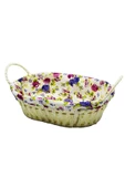 Yakut Renkli Bezli Oval Hasır Ekmek Sepeti 8821 - 1