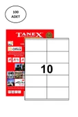 Tanex TW-2610 105x57 mm 100 Adet Laser Etiket - 1