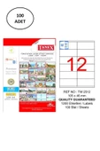 Tanex Tw-2512 Lazer Etiket 105x46 Mm 100 Adet - 1