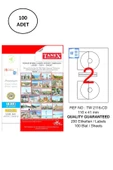 Tanex A4 Lazer Etiket TW-2116 116x41 mm 100'lü Paket - 1