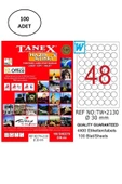 Tanex Tw-2130 Lazer Etiket Yuvarlak 30 Mm 100 Lü - 1