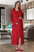 Mecit 6005 Bayan Kırmızı Hamile Lohusa Sabahlıklı Gecelik Takımı thumbnail 1