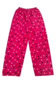 Kadın Polar Pijama Altı Termal Özellikli Pembe Puantiye Desenli Ev Giyim Cepsiz - 2