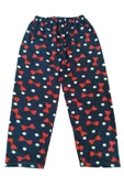 Kadın Polar Pijama Altı Termal Özellikli Papyon Desenli Lacivert Ev Giyim Cepsiz - 2