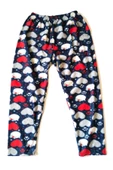 Kadın Polar Pijama Altı Termal Özellikli Kalp Desenli Büyük Beden Ev Giyim Cepsiz - 3