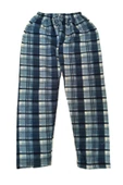 Unisex Polar Pijama Altı Termal Özellikli Mavi Ekose Desenli Ev Giyim Cepsiz - 2