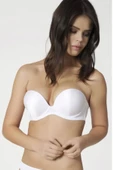 Orkide Kadın Beyaz Full Push-up 2 Beden Büyüten Dolgulu Straples Sütyen Cindy - 1