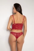 Bordo Destekli V Yaka Dantelli Büstiyer Takımı 5567 - 9