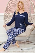 Bayan Uzun Kollu Pijama Takımı Model no 7612 - 2