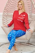 Bayan Uzun Kollu Pijama Takımı Model no 7584 - 2