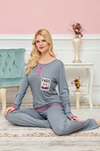 Bayan Uzun Kollu Pijama Takımı Model no 7605 - 1