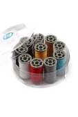 %100 Polyester Dikiş Ipliği Kaliteli 10 Adet Farklı Makara İplik Seti Zümrüt No:120 - 1