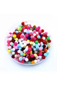 12mm Renkli Karışık Yumuşak Ponpon Peluş 200 Adet - 1
