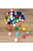 12mm Renkli Karışık Yumuşak Ponpon Peluş 200 Adet - 5