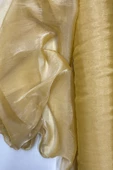 Abiye Elbiselik Işıltılı Tül Cam Organze Kumaş Gold - 1