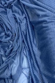 Yağmur Damlası Simli Abiye Elbise Şallık Tül Kumaş İndigo Mavi 89 - 2