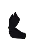 Orta Kalın Siyah Sıcak Tutan Yün Kışlık Kadın Erkek Eldiven Unisex 1 Çift - 1