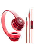 Kırmızı Kulak Üstü Portatif Katlanır Stereo Kulaklık - 1