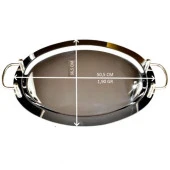 PASTALAND 50,5 CM ÇELİK TUTMALI BÜYÜK OVAL TEPSİ - 1