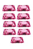 9 Paket Red Rose Islak Havlu Mendil 90 Adet Kapaklı Gül Kokulu - 1