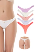 5 Adet Pamuklu Kadın Klasik Tanga Soft Renkler - 1