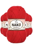 5 Adet Pırlanta Amigurumi El Örgü İpi Yünü Gelincik Kırmızı 6741 - 1