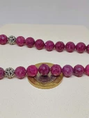 Yakut Taşı Faset Kesim 33 lük Tesbih 8mm (Gümüş) (51310) - 2